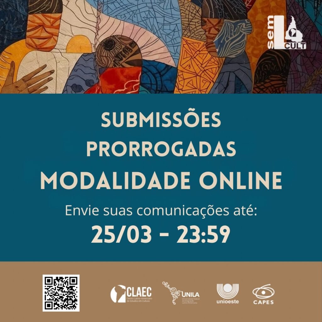 Submissões prorrogadas para a modalidade online do SEMLACult 2026 com prazo até 25 de março às 23h59