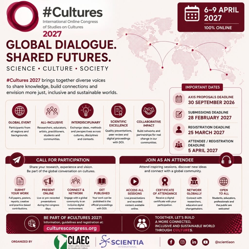 Anúncio das chamadas abertas para submissões, parcerias de eixos temáticos e parcerias institucionais do #Cultures 2027